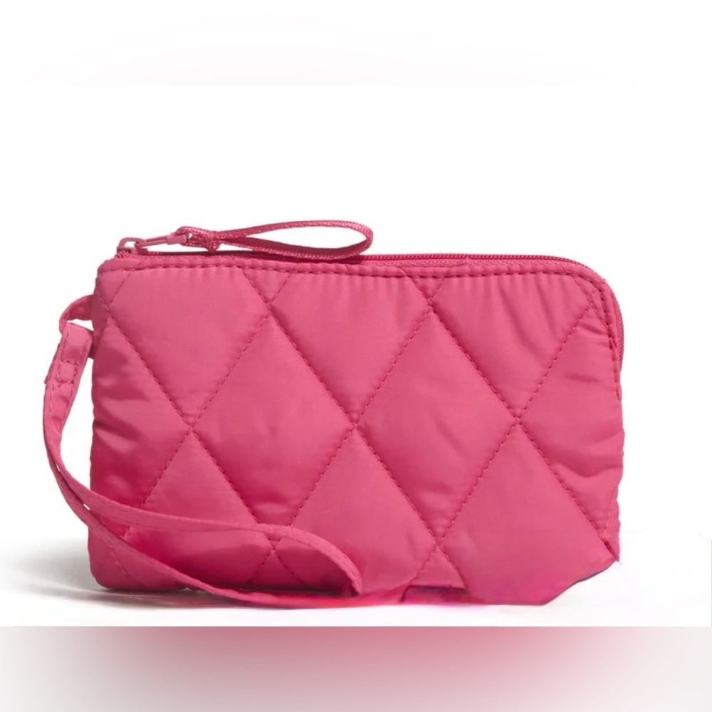 Vera Bradley Essential Ultralight Zip Wristlet in Peacock Pink